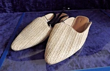 Womens Shoes Size 9M  - Time and Tru - Mule Slip Ons - Straw Color - Woven Desig
