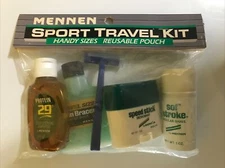 Mennen Sport Travel Kit Vintage Speed Stick Sof’ Stroke Protein 29 Skin Bracer