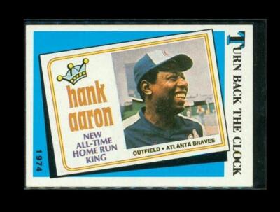 Vintage 1989 TURN BACK CLOCK HOME RUN KING Baseball Card #663 HANK AARON  Braves | eBay