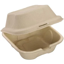 [100 Pack] Compostable Take Out Food Containers 6x6 To Go Boxes by Avant Grub