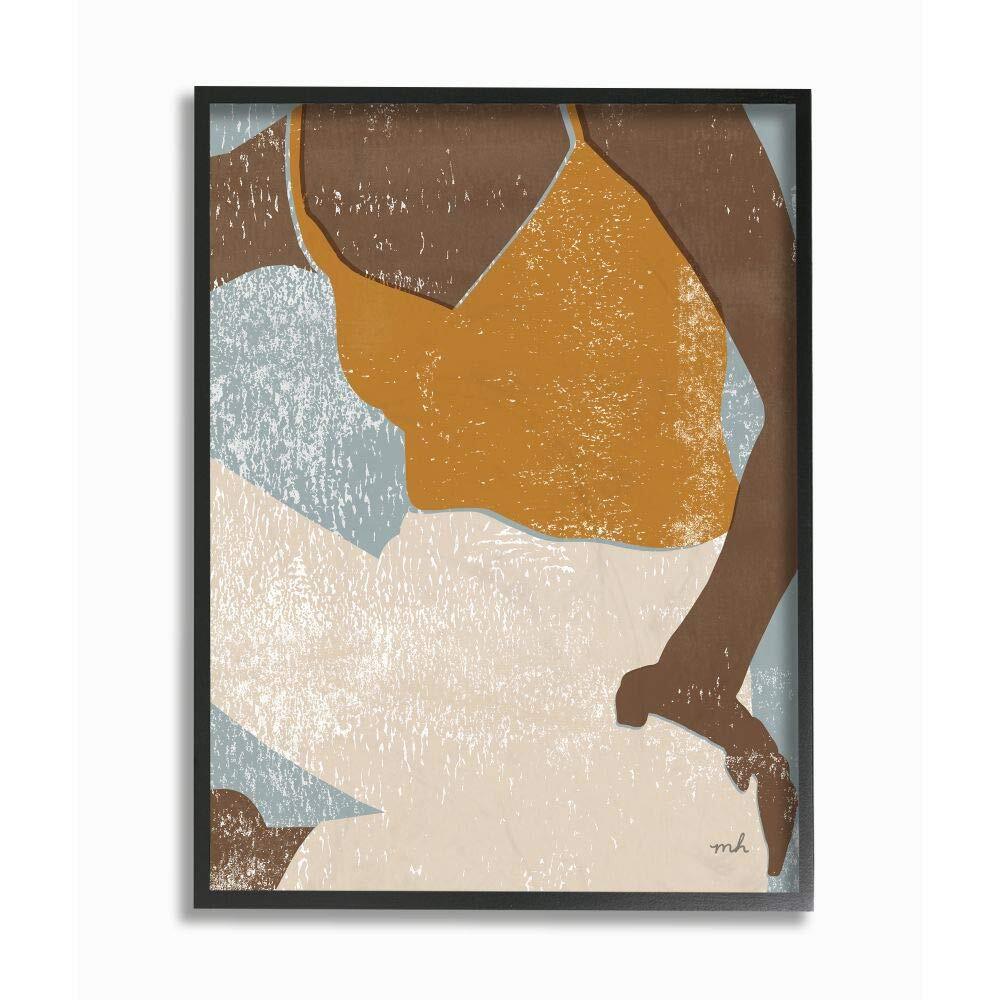 Relaxing Sitting Person Orange Blue Textured Surface, Design by Moira Hershey...