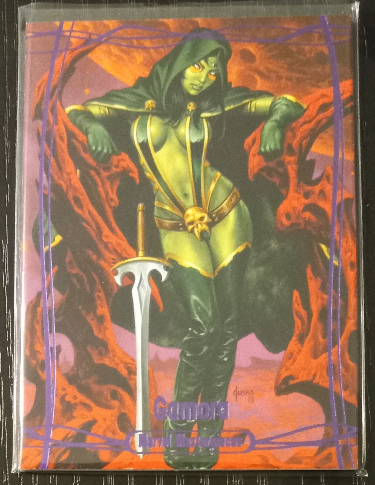 Gamora 2016 Upper Deck Marvel Masterpieces Epic Purple #34 Joe Jusko 22/199