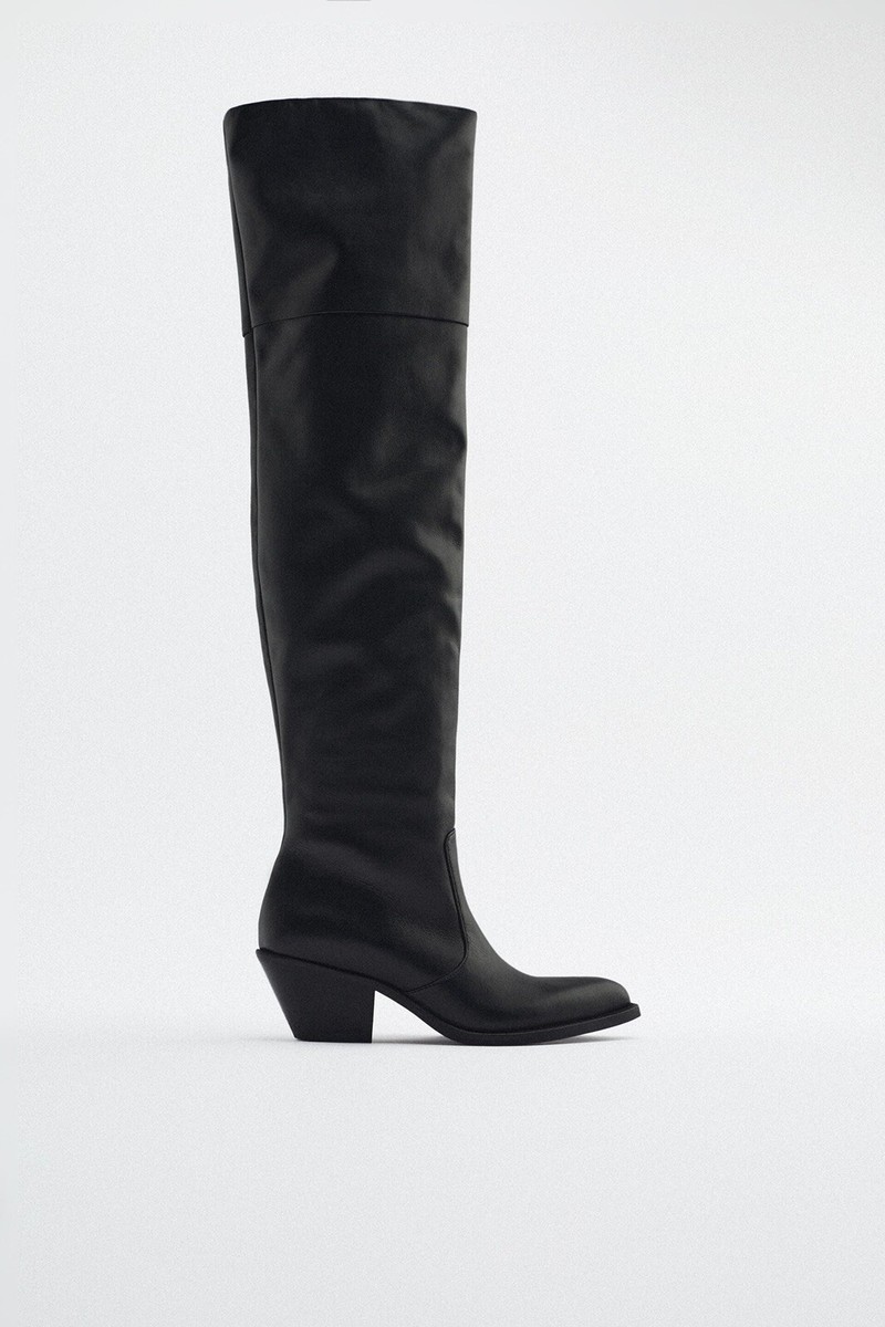 ZARA／ウエスタンブーツ37 ZARA LEATHER COWBOY BOOTS BLACK 3002/910 SZ 6.5 EU 37 | eBay