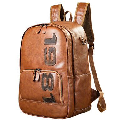 Genuine Leather Backpack Large Capacity First Layer Cowhide Travel Backpack