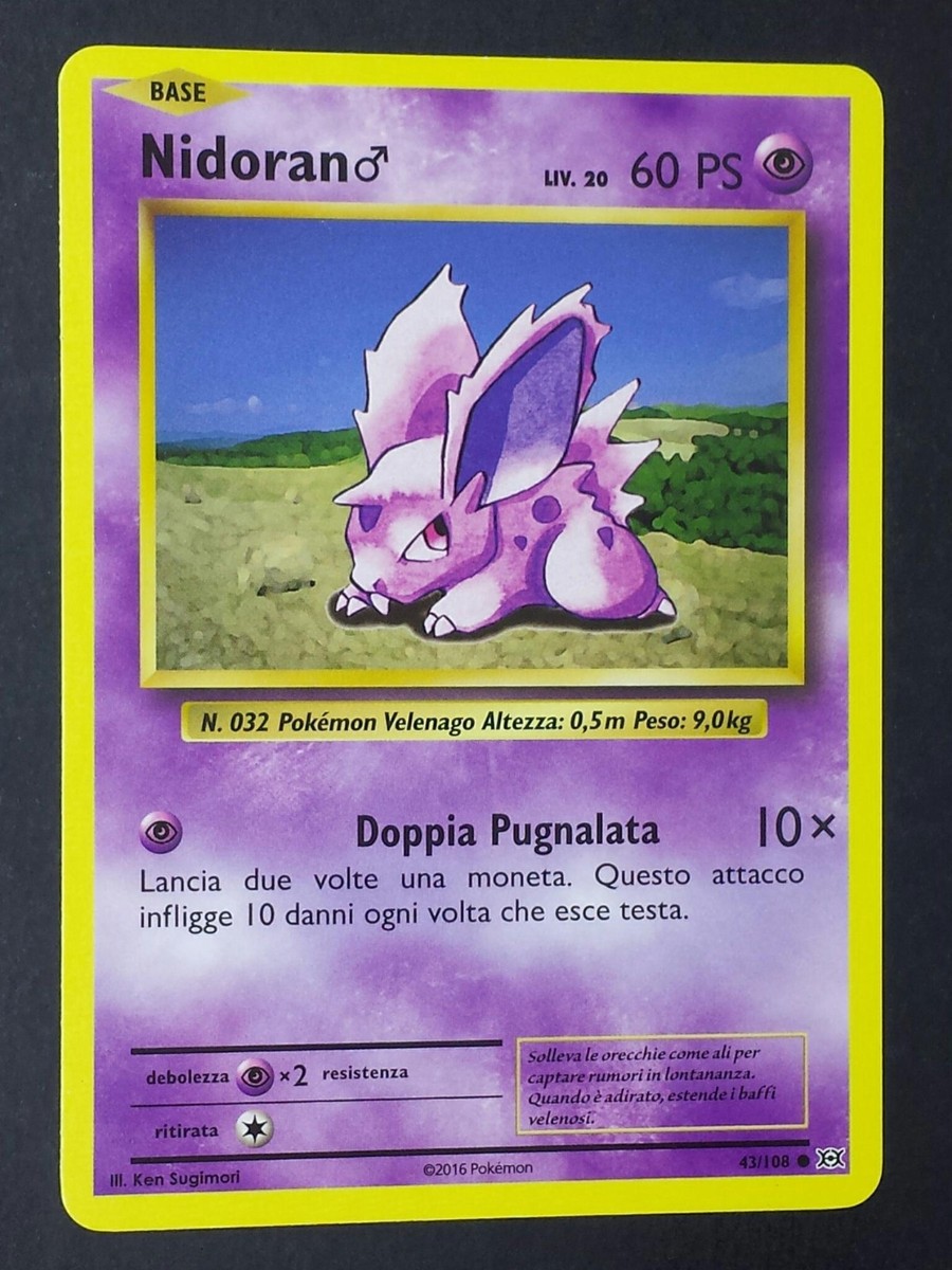 NIDORAN 43/108 Carta in Italiano POKEMON XY EVOLUZIONI | eBay