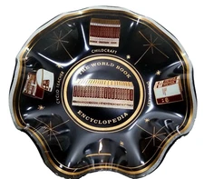 World Book Encyclopedia Ashtray Candy Dish Glass Teacher Childcraft Dictionary