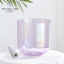 CVNC 432Hz 7" Clear Purple Alchemy Chakra Crystal Singing Bowl Sound Healing
