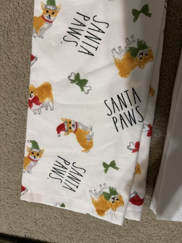 Corgi, Santa paws Christmas Double Handmade Hanging Kitchen Towels W/ pot holder - Picture 3 of 3