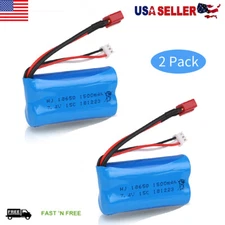 2x 2S Li-ion Battery 7.4V 1500mAh T Plug For WLtoys 4WD RC Cars Toy 12403 12404