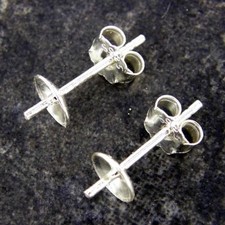 925 Sterling Silver Bowl Stud Earring Posts Findings Jewellery Making Craft SE5