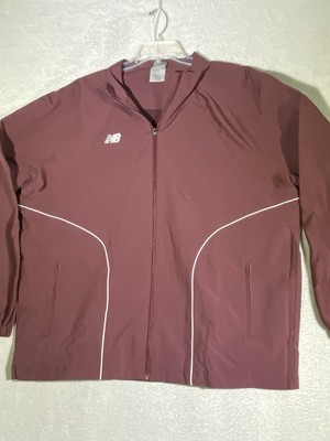 New Balance Warm Up Jacket Men s Size 2XL Burgundy Full Zip Long Sleeve NWT