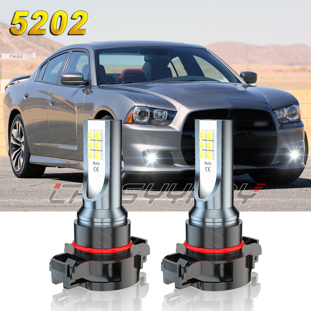 For DODGE Charger 2011-2014 - 2X 12276 2504 LED Fog Lights Bulbs Kit 6000K  White