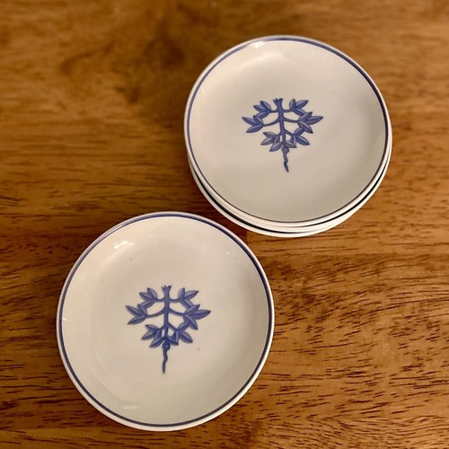 Vintage TATUNG Soy Sauce Dish Dipping Plate Saucer Set of 5 Blue Gray - Picture 5 of 15