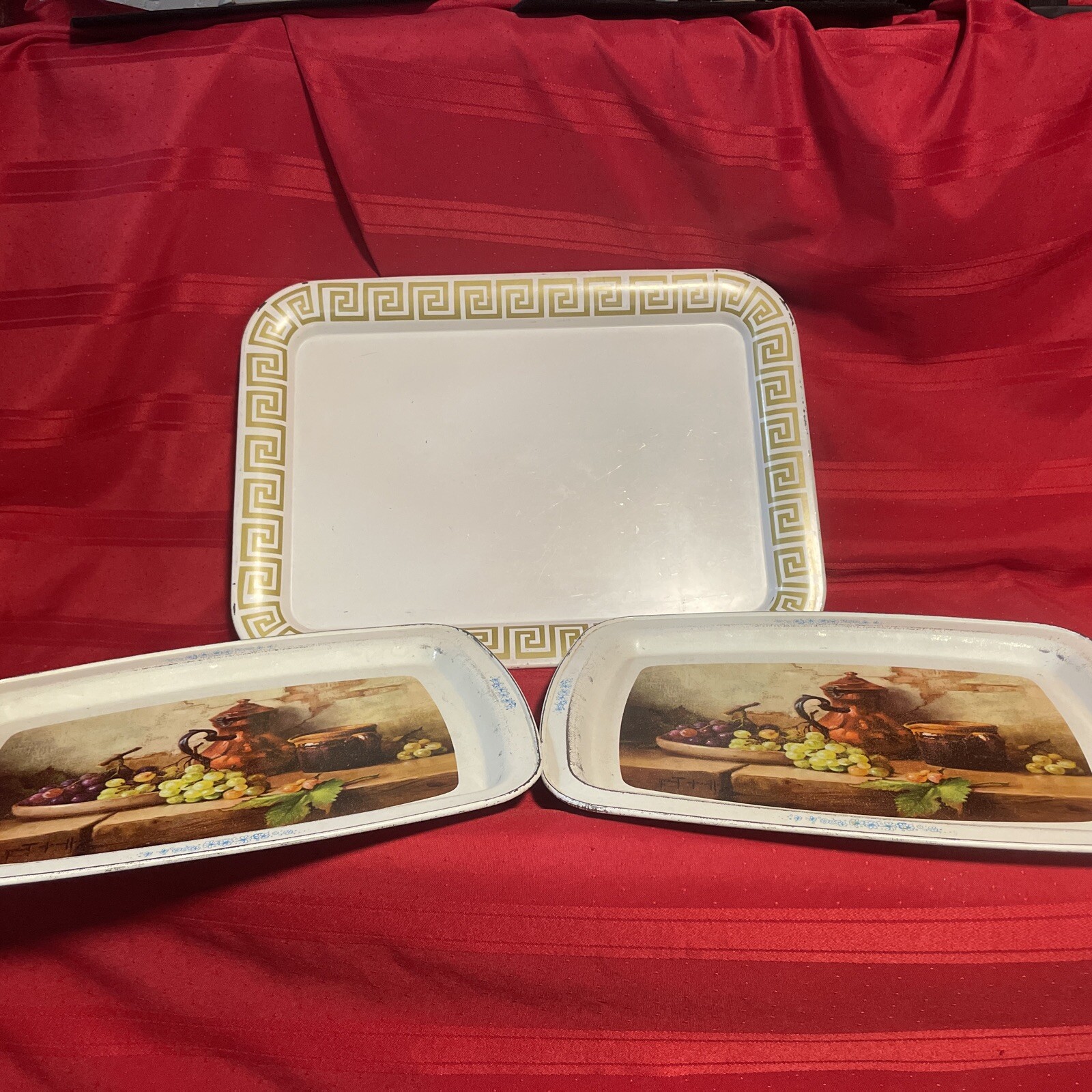 3 vintage metal trays eBay