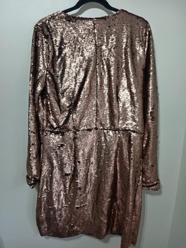 Vero Moda Gold All Over Sequin Wrap Dress XL 18 Festival Pride Abba Party - Picture 2 of 9