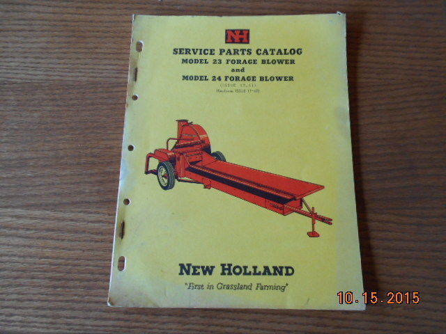 NEW HOLLAND model 23 & 24 Forage Blower service & parts brochure NH 1961