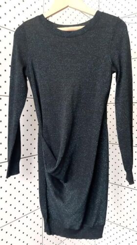 Allsaints Spitalfields Jacks Place Denim 38Gem Knit Evening Dress-Pullover Lurex - Picture 2 of 14