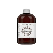 Black castor oil 100% pure organic refined filtered 8 oz hair eyelash beard skin