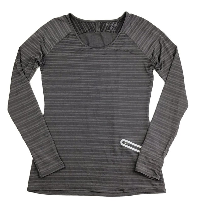 Athleta Women’s Running Long Sleeve Thumbholes Top Shirt Size S Reflective Gray eBay
