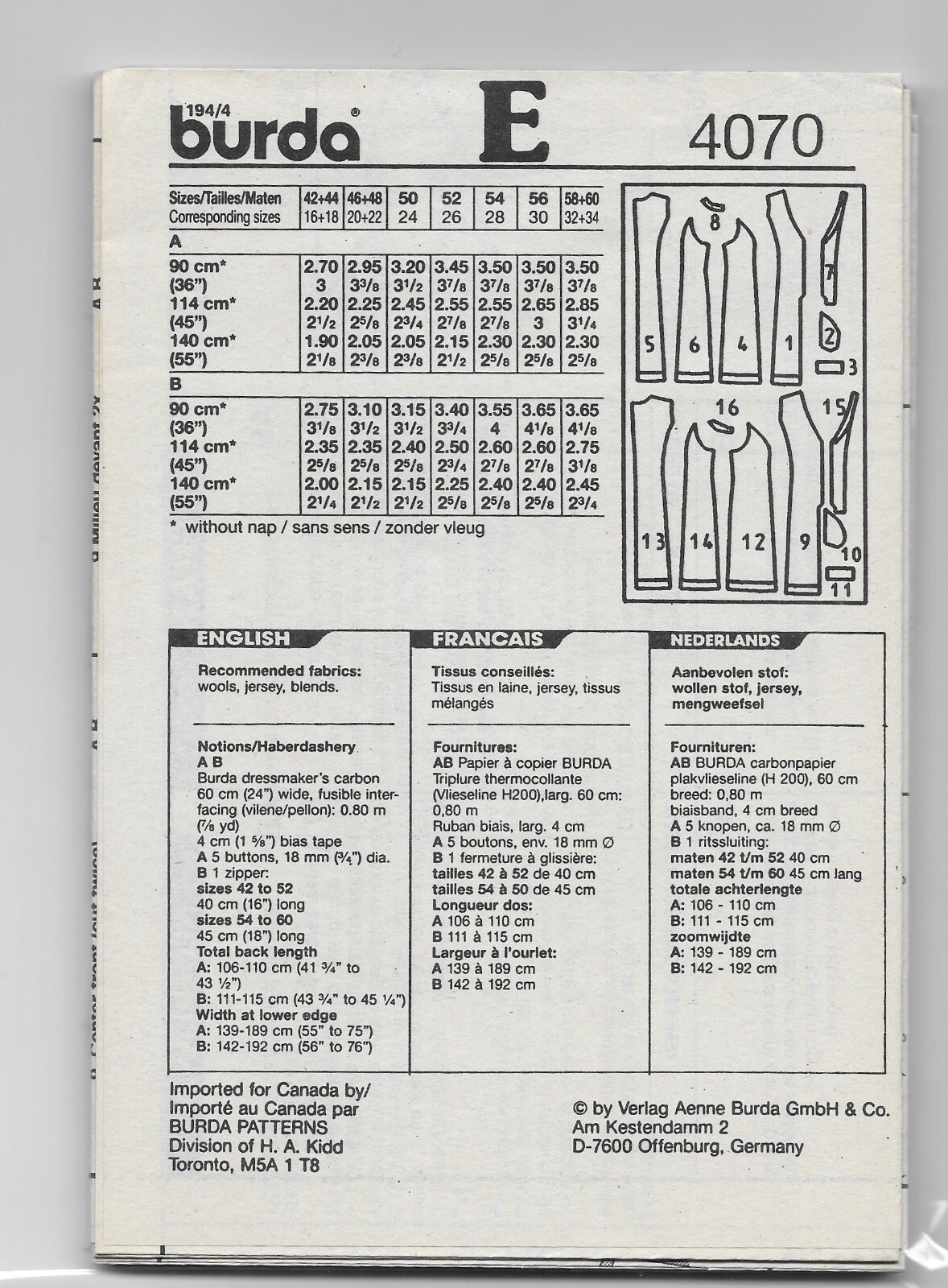 Burda Studio 4070, Plus Size 1634, Sewing Pattern, Jumper, Dress