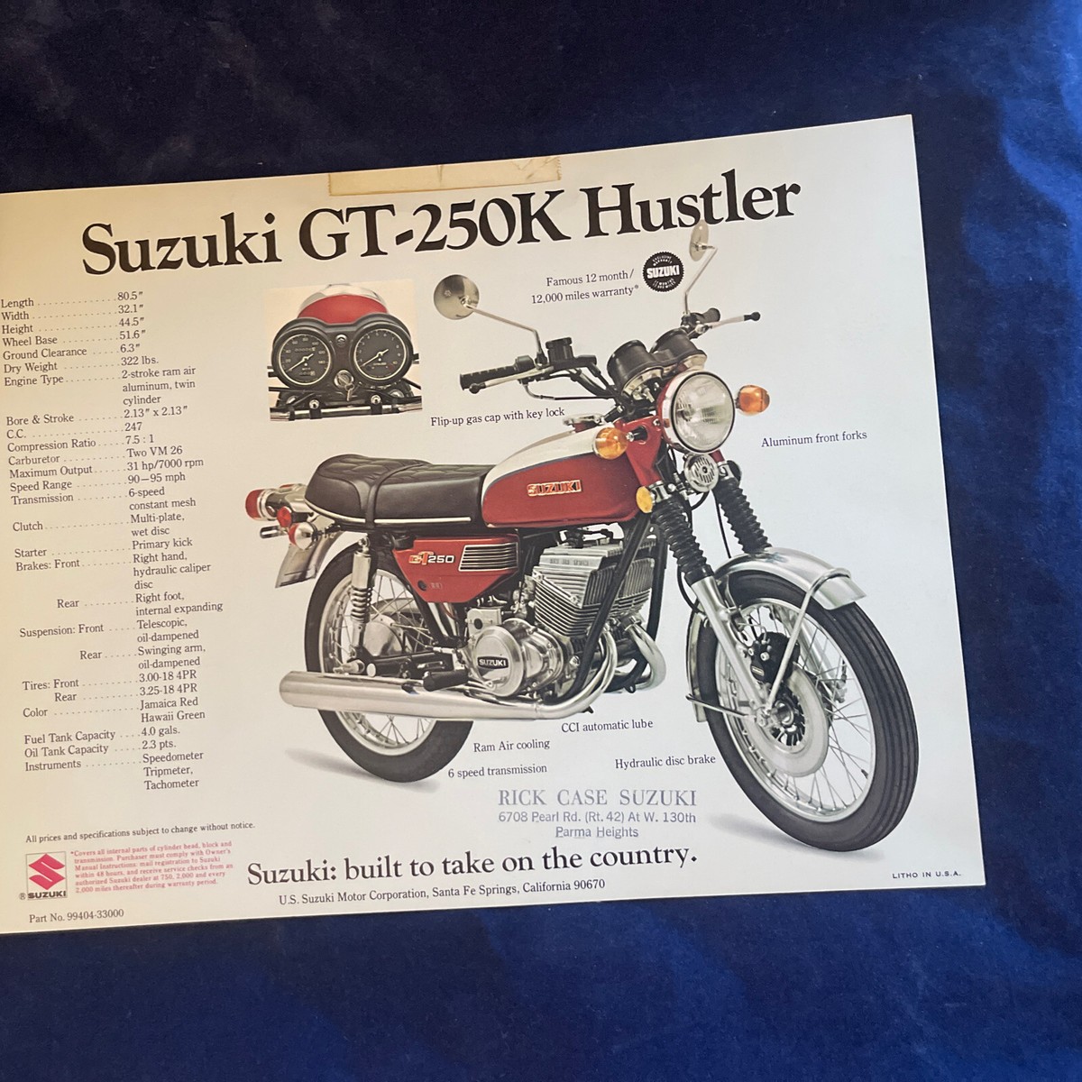 SUZUKI GT380 タンク 黒/金 GT380 東京本店 ゴールドB3カラー｜SOLD OUT｜旧車・絶版バイク