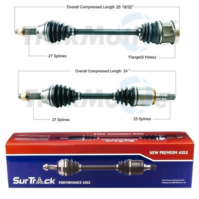 SurTrack Pair Set of 2 Front CV Axle Shafts For Infiniti M37