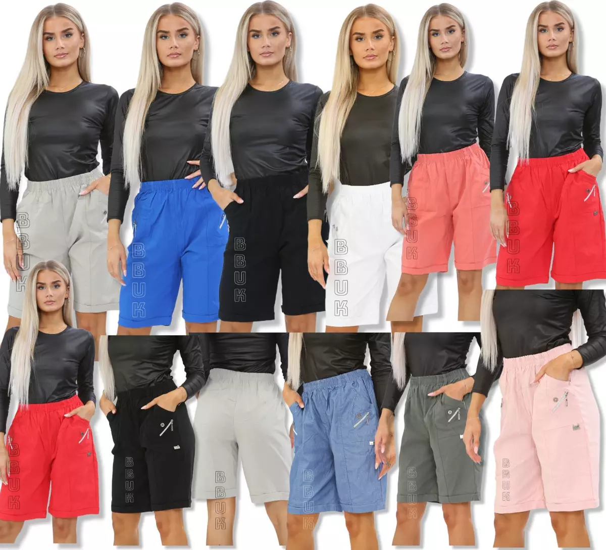 Ladies top elasticated shorts