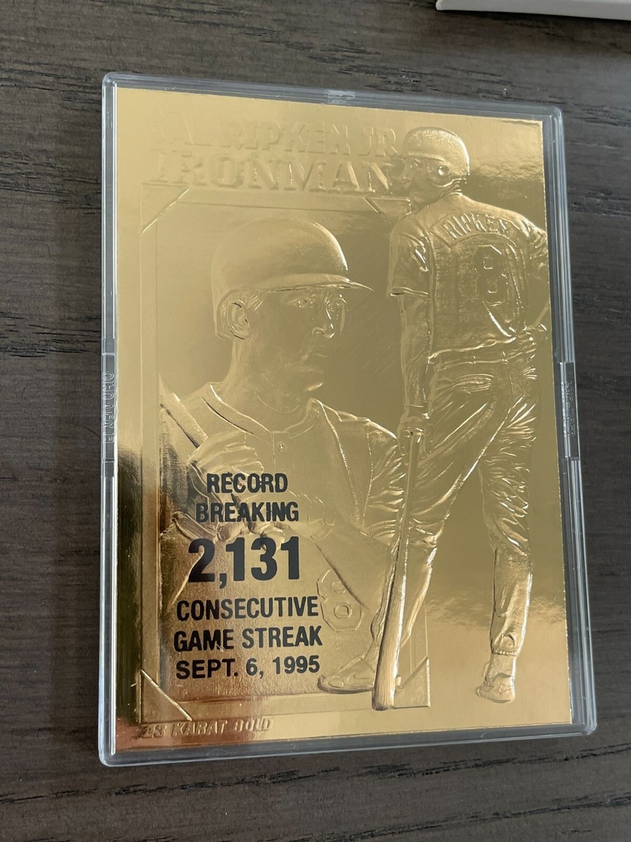 1995 Bleachers Cal Ripken Jr 2131 Update 23K Gold Foil Card (A) | eBay