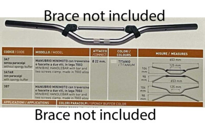 Minibike Handlebars 7/8'' 25.8'' Wide   4'' Rise  3.8 Pull Back NO Brace  Accossato
