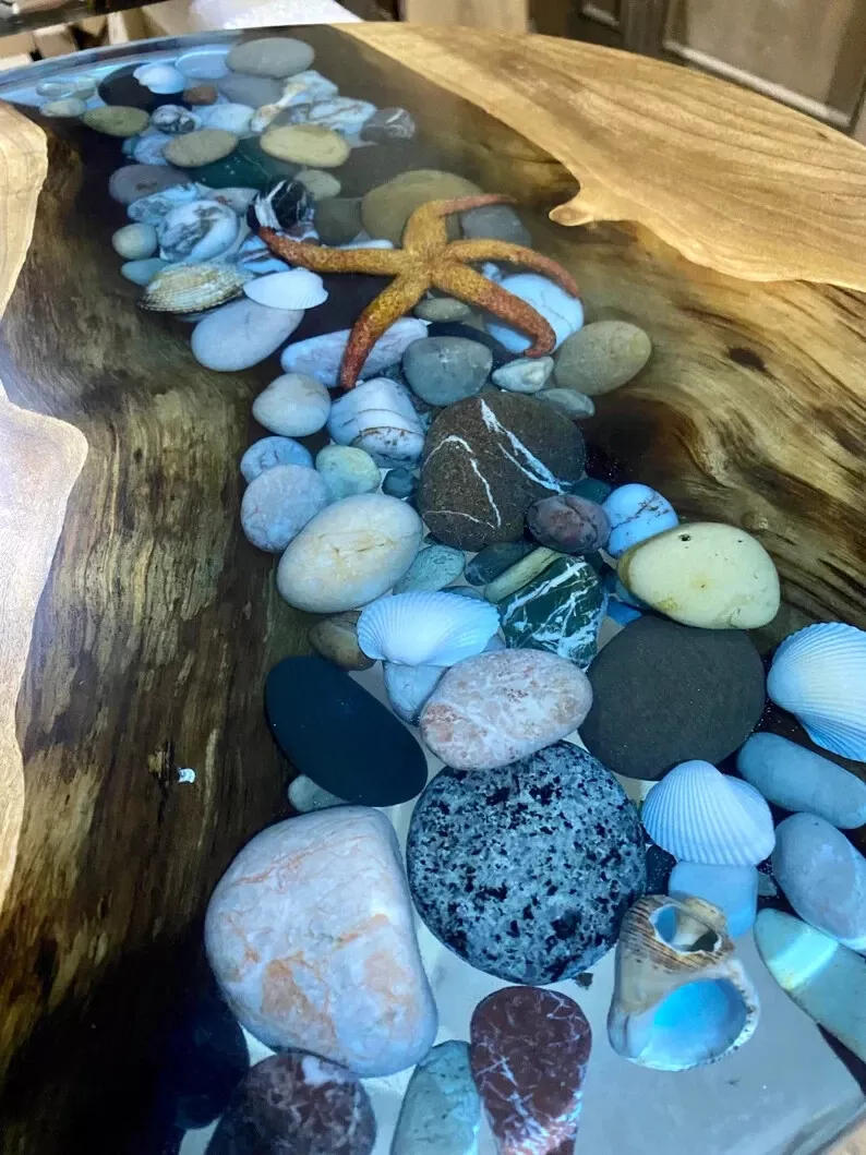 Center table with pebbles deals