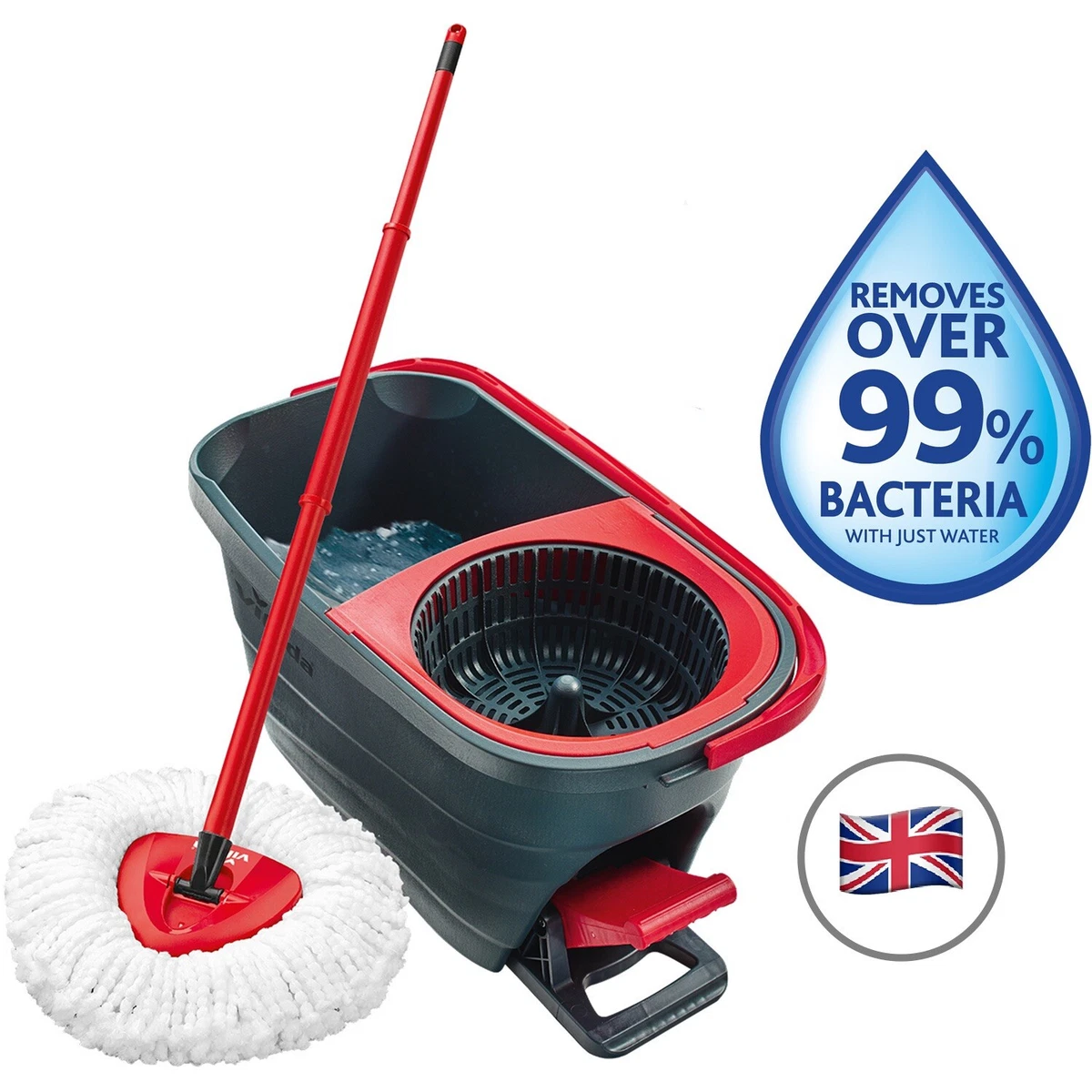 Vileda Turbo Smart Mop and Bucket Easy Power Spin & Wring Mop and Bucket Set