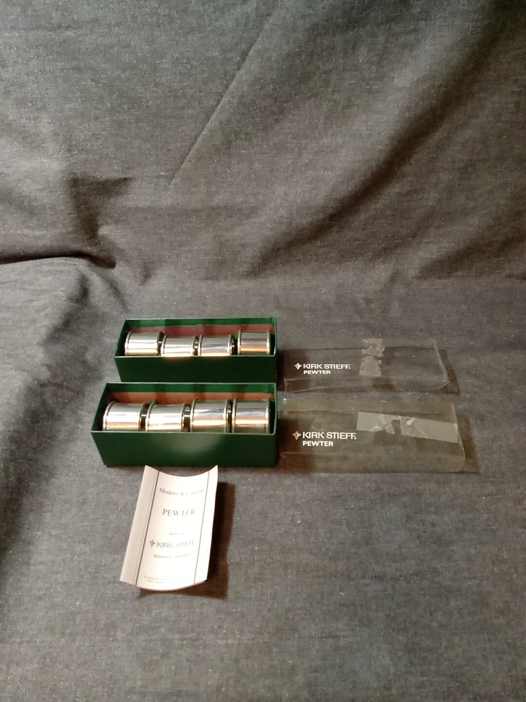 2 New Box Of 4 Kirk Stieff Pewter  Napkin Ring(8)
