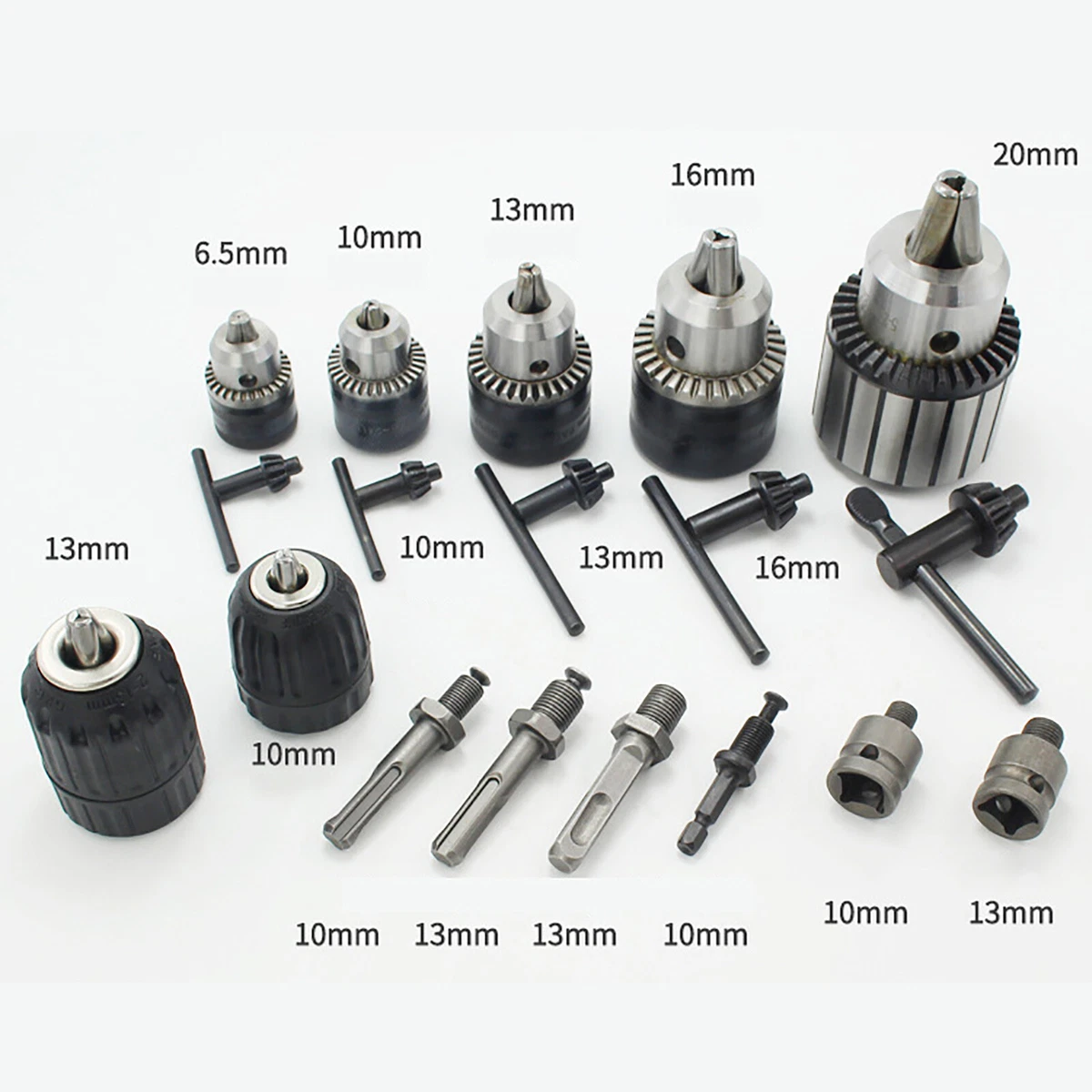 10 13 16mm Drill Chuck SDS Plus Shank Adaptor Socket Hex Square