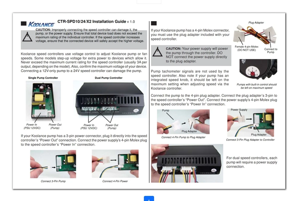 koolance dual pump controller CTR-SPD24X2 Dual 24V Pump Controller gaming pc - Image 3 of 3