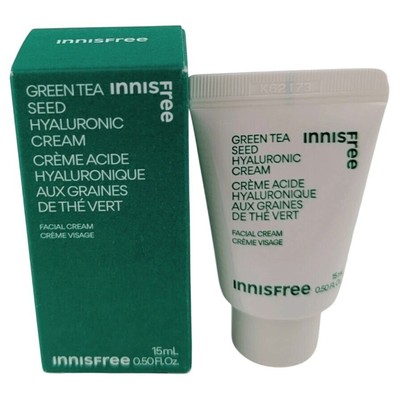 Innisfree Green Tea Seed Hyaluronic Facial Cream Exp 7/2027 0.5oz/15mL