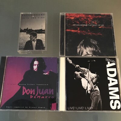 Bryan Adams 4 LOT- Into Fire Cassette, Best Of, Live Live & Don Juan DeMarco