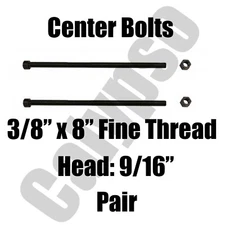 Leaf Spring Center Bolt - 3/8 x 8 (PAIR) Fine Threaded Leaf Bolts with Nuts