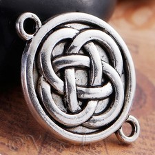 Celtic Knot Antiqued Silver Plated Connector Charm Pendants C0718 - 5, 10, 20PCs