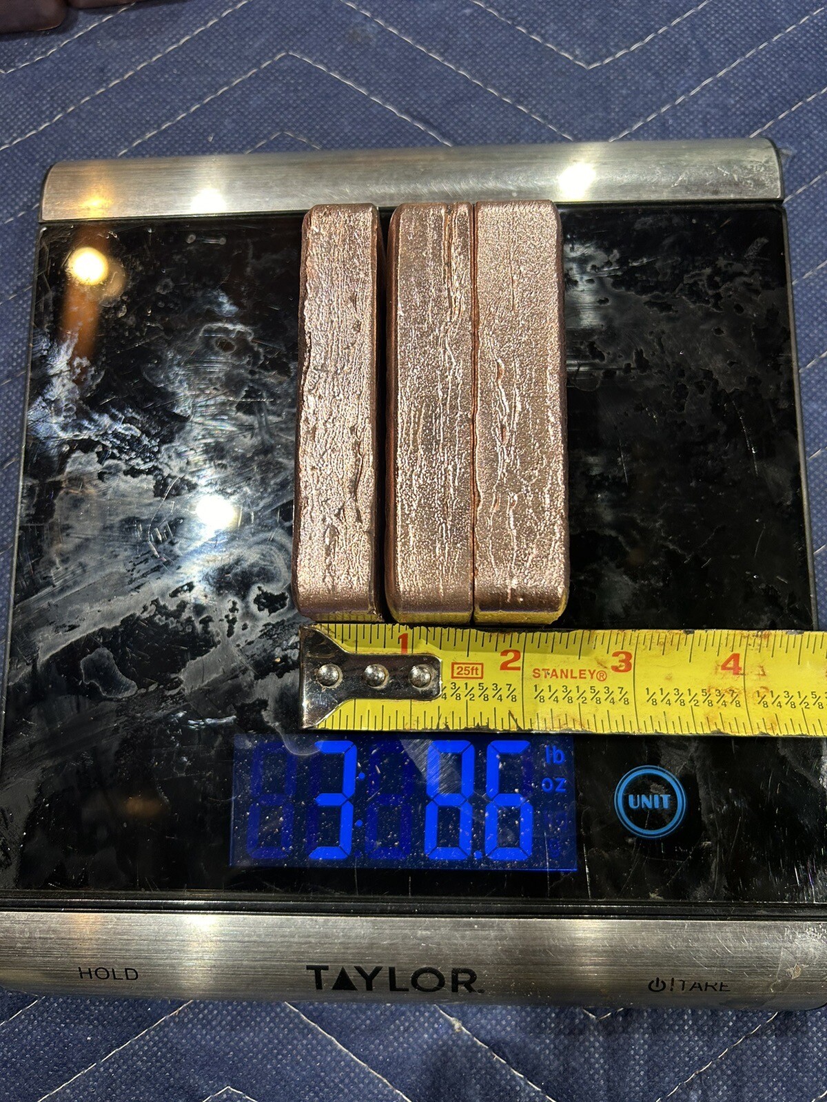 3 Hand Poured Solid Copper Bread Loaf Medium Size Bars Ingot 3 Lbs + | eBay