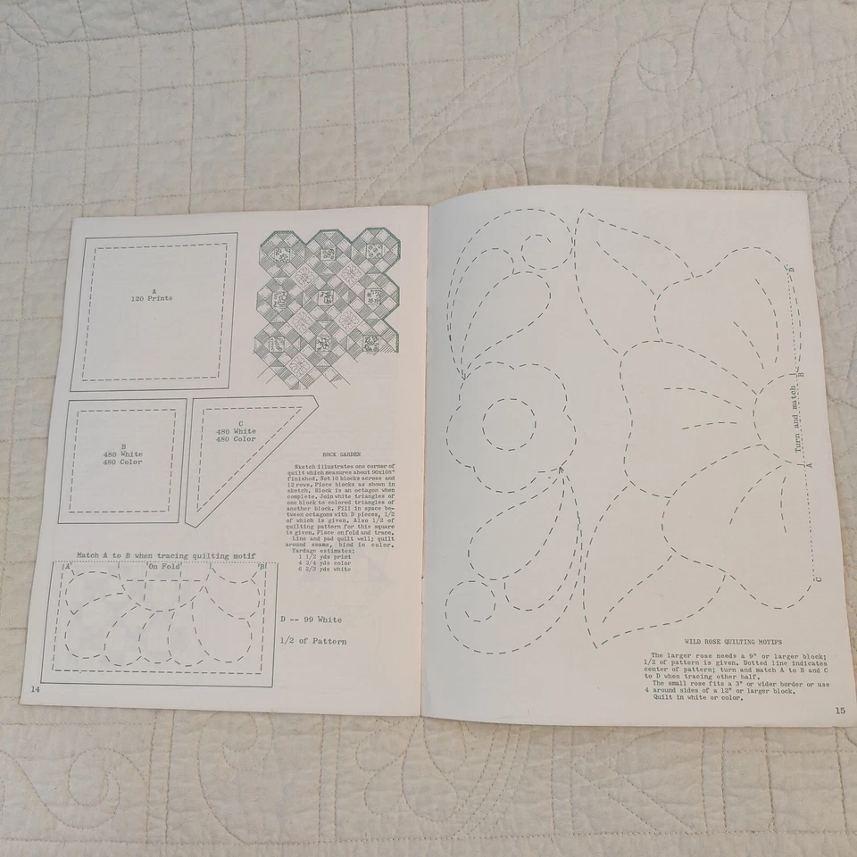 Edredones de tía Martha vintage raros años 50 14 patrones no. 3614 Foto 3 de 4