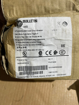 ALLEN BRADLEY 140G-G3C3-D12 3 POLE 125 AMP TRIP UNIT W/LUGS  CIRCUIT BREAKER