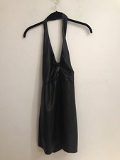 Pretty Little Thing Women's Dress Black Halter Top Mini Dress Club Goth