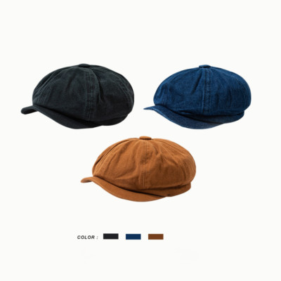 Damen Herren Zeitungsjunge Hut Kappe Baker Junge Bestickt Cabbie Baumwolle Retro