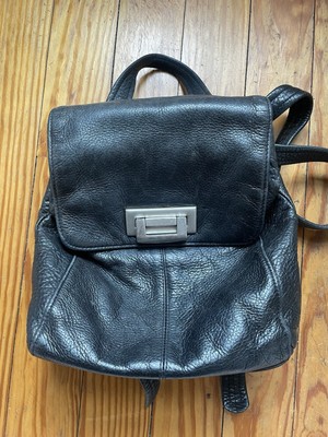 TIGNANELLO Black Leather Mini BACKPACK Handbag Travel Everyday Adjustable