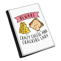 Beware VerrüCkte KäSe Und Knacker Damen Pass-Etui HüLle ÜBerzug Lustig Essen