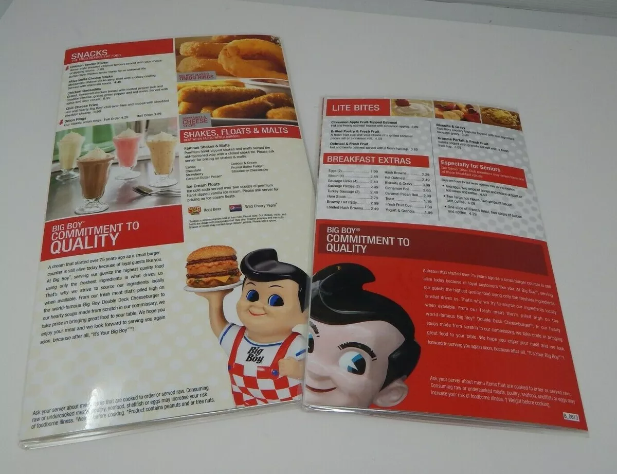 Bob's big boy menu outlet