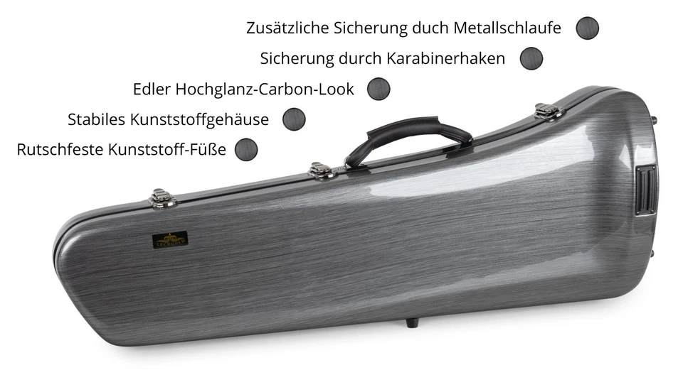 Deluxe Valigia per Trombone Borsa Custodia Rigida Imbottitura Cinghie da Zaino - Immagine 2 di 4