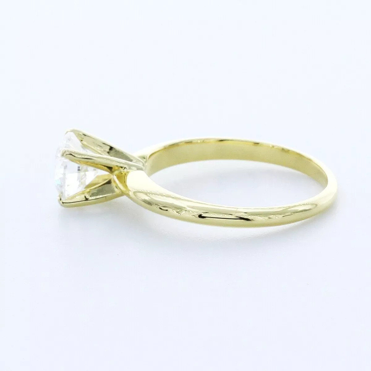 Solitaire Engagement Ring 14K Gold Classic 1.16 CT Round Lab-Grown Diamond D VS2