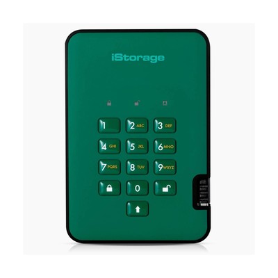 iStorage DiskAshur2 4TB Secure Encrypted Festplatte 256-bit USB 3.2 grün