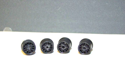 Mega G+ Mags Set - Black with Black Spinners & front axle, Tomy, Tyco, etc!